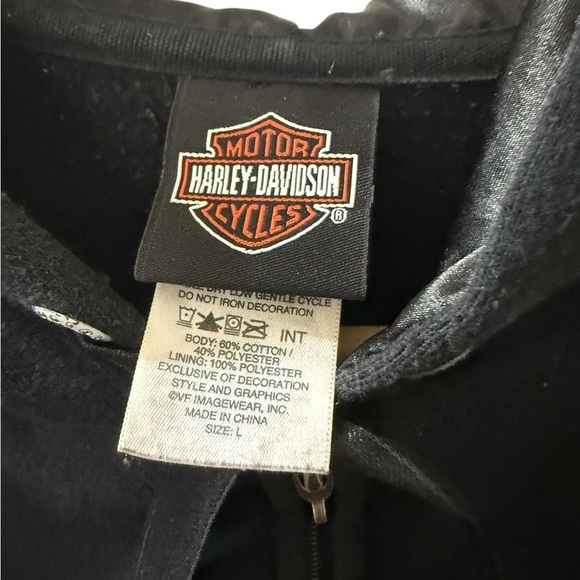 Harley Davidson House of Thunder Morgan Hill Zip Up Hoodie Size L Long Sleeve - Picture 3 of 10